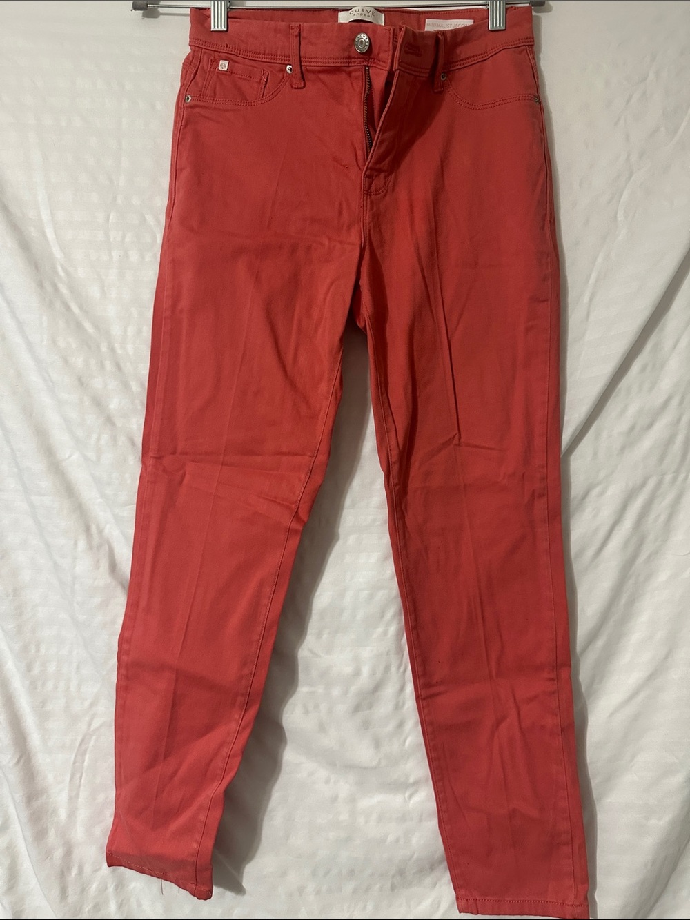 Women's Skinny Jeans in Coral Red - Slim Stretch Fit